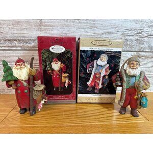 Hallmark Keepsake Ornament Folk Art Americana Collection Santa Figurines 90s